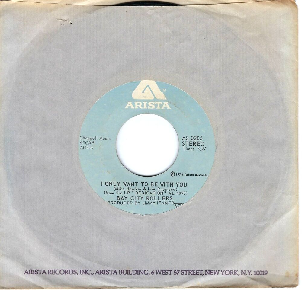Bay City Rollers 45 RPM "I Only Want To Be With You" VG+ Arista '76